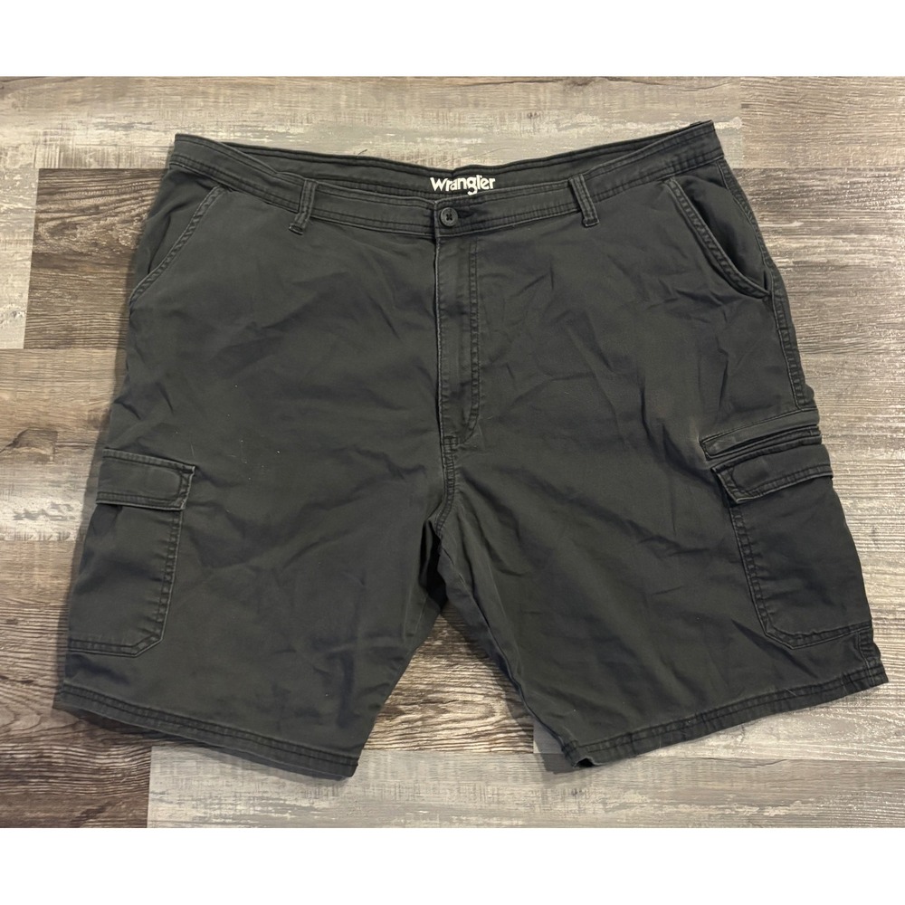 Wrangler Mens Cargo Shorts Dark‎ Gray Stretch Utility Work Shorts 42 Regular
